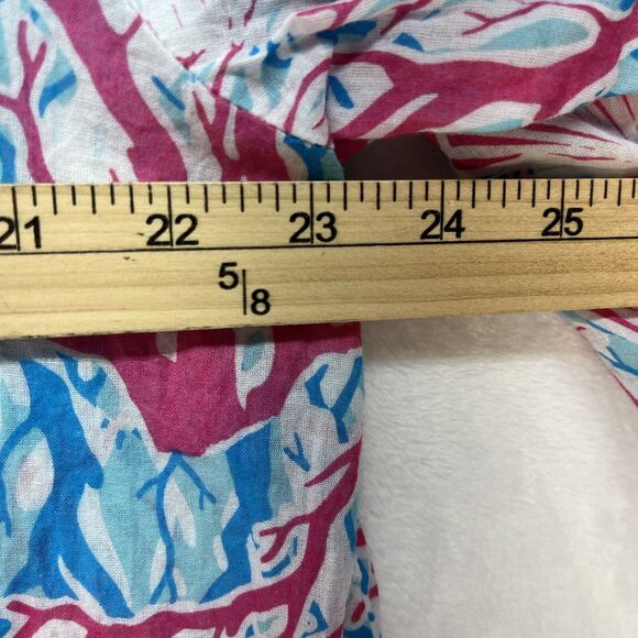 Casey Key Top Womens Plus Size 2X Crochet Ruffle 3/4 Sleeve Sheer Tunic Beachy - Picture 5 of 9